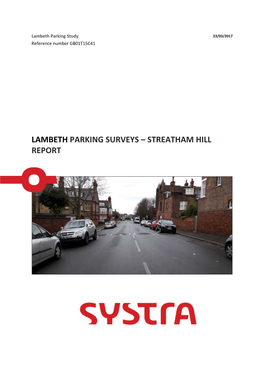Lambeth Parking Surveys – Streatham Hill Report