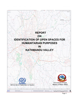 Report on Identification of Open Spaces for Humanitarian Purposes in Kathmandu Valley