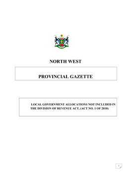 North West Provincial Gazette