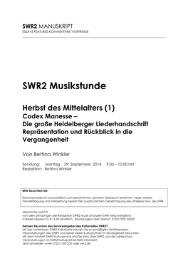 SWR2 Musikstunde