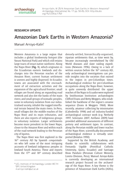 Amazonian Dark Earths in Western Amazonia? Archaeology International, No