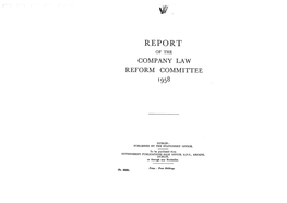 1958 Report of the Company Law Reform Committee (