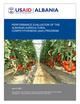 Albanian Agricultural Competitiveness Program Final Report