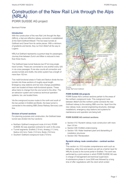 Construction of the New Rail Link Through the Alps (NRLA) — World