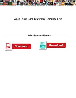 Wells Fargo Bank Statement Template Free