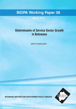 Determinants of Service Sector Growth in Botswana