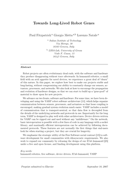 Towards Long-Lived Robot Genes