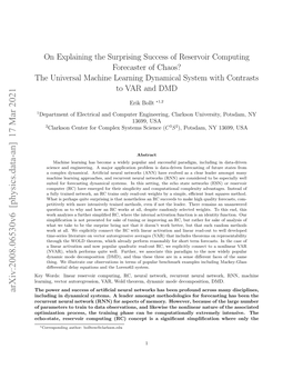 The Universal Machine Learning Dynamical System with Contrasts to VAR and DMD