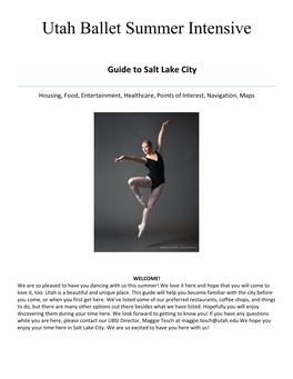 Utah Ballet Summer Intensive