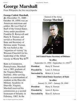George Marshall - Wikipedia George Marshall from Wikipedia, the Free Encyclopedia