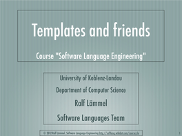 Course "Software Language Engineering"