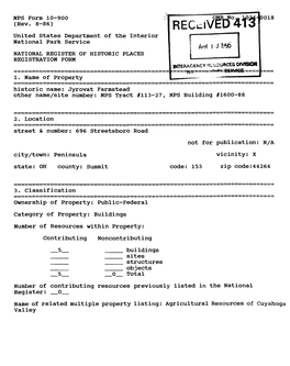 RECEIVED 4T3 United States Department of the Interior National Park Service Ar-K NATIONAL REGISTER of HISTORIC PLACES REGISTRATION FORM INTERAGENCY Ttl 1