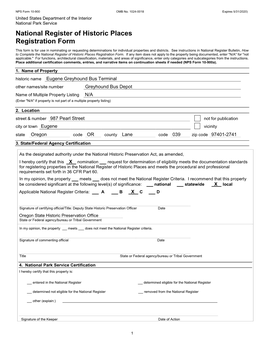 NPS Form 10 900 OMB No. 1024 0018