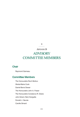 Advisory Committee Members