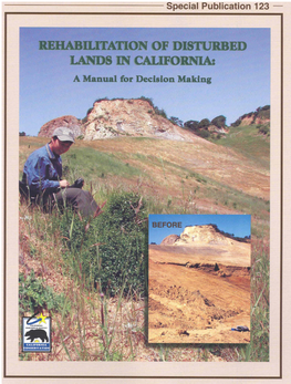 Rehabilitation of Disturbed Lands in California: a Manual for Decision-Making