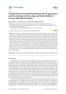 Coastal Erosion and the Promontory Fort: Appearance and Use During Late Iron Age and Early Medieval County Waterford, Ireland