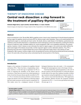 Central Neck Dissection for PTC 173:6 R199–R206 Review