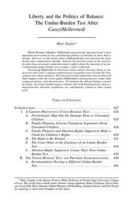 The Undue-Burden Test After Casey/Hellerstedt