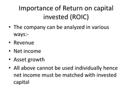 Importance of Return on Capital Invested (ROIC)