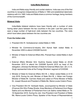 India-Malta Relations