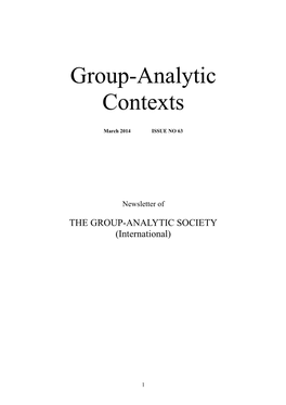 Biographical and Professional Chronology of SH Foulkes Constructed by Juan Campos in View of His Own Interests and Writings in Group Analysis