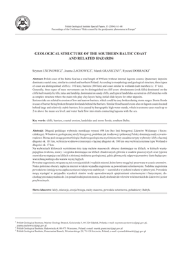 Geological Structure of the Southern Baltic Coast and Related Hazards