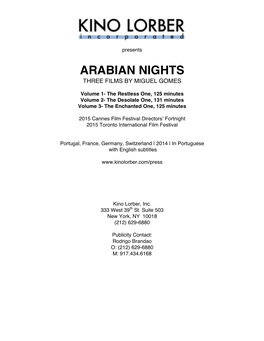 Arabian Nights Three Films by Miguel Gomes
