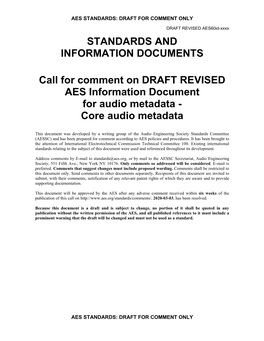 Aes60id AES Information Document for Audio Metadata