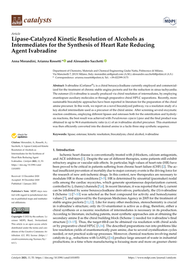 Lipase-Catalyzed Kinetic Resolution of Alcohols As Intermediates for the Synthesis of Heart Rate Reducing Agent Ivabradine