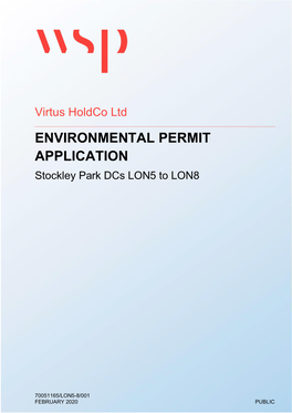 ENVIRONMENTAL PERMIT APPLICATION Stockley Park Dcs LON5 to LON8