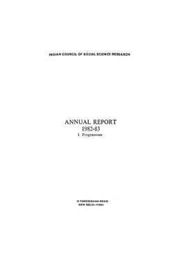 Annual Report 1982-83 I