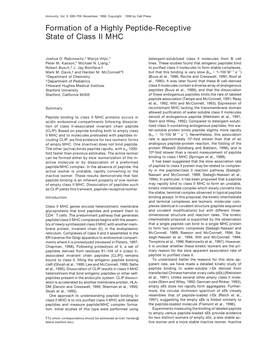 Formation of a Highly Peptide-Receptive State of Class II MHC