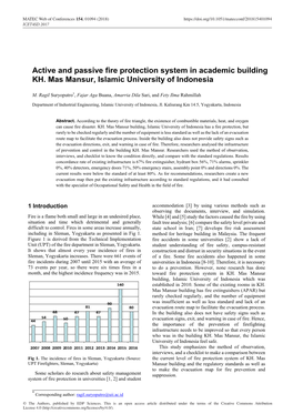 Active and Passive Fire Protection System in Academic Building KH