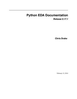 Python EDA Documentation Release 0.17.1