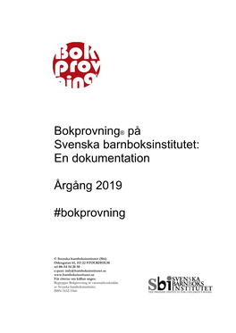 En Dokumentation Årgång 2019 #Bokprovning