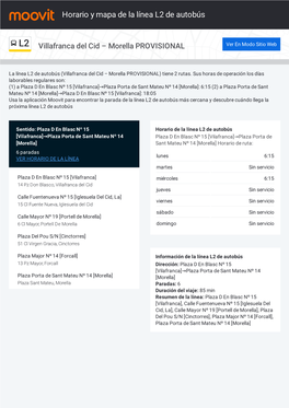 Horario Y Mapa De La Ruta L2 De Autobús