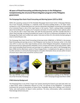 40 Years of Flood Forecasting and Warning Service in the Philippines: Complementing the Structural Flood Mitigation Program of the Philippine Government