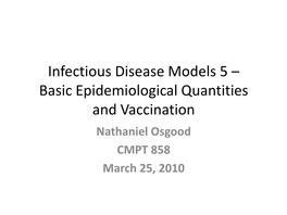 Infectious Disease Models 4