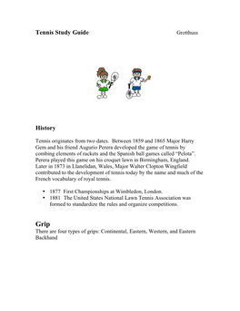Tennis Study Guide History