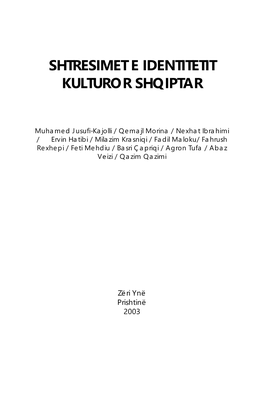 Shtresimet E Identitetit Kulturor Shqiptar