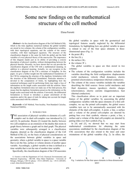 Some New Findings on the Mathematical Structure of the Cell Method