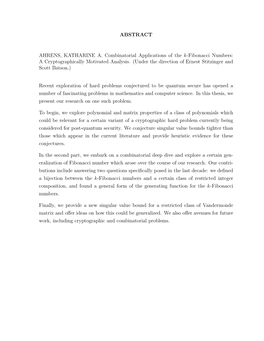 Combinatorial Applications of the K-Fibonacci Numbers: a Cryptographically Motivated Analysis