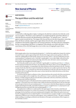 The Squint Moon and the Witch Ball OPEN ACCESS M V Berry RECEIVED 29 January 2015 H H Wills Physics Laboratory, Tyndall Avenue, Bristol BS8 1TL, UK