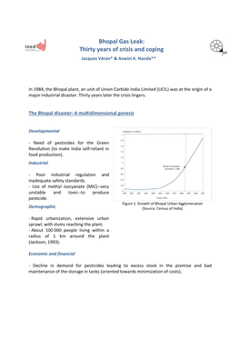 Bhopal Gas Leak: Thirty Years of Crisis and Coping Jacques Véron* & Aswini K