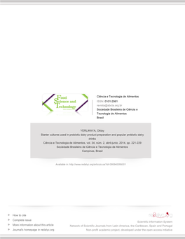 Redalyc.Starter Cultures Used in Probiotic Dairy Product Preparation