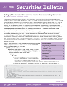 Securities Bulletin Ohio Department of Commerce, Division of Securities