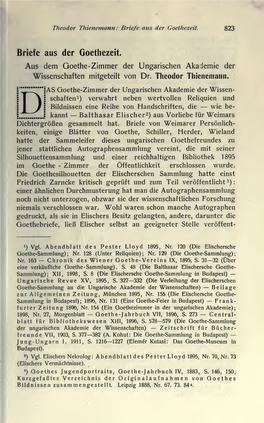 Aus Dem Goethe-Zimmer Der Ungarischen Akademie Der Zimmer