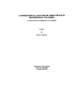 A Semiological Analysis of Urban Space in Transitional Cultures