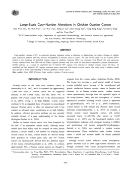 Large-Scale Copy-Number Alterations in Chicken Ovarian Cancer