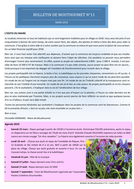 Bulletin De Mouthoumet N°11